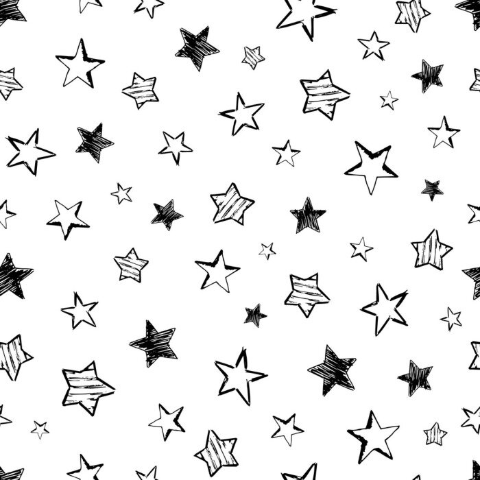 Tapete Seamless doodle hand drawn stars