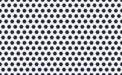 Tapete Seamless pattern of soccer or football with black and white hexagons. Horizontal, traditional sport texture of ball for game. Easily resizable and color, vector illustration.