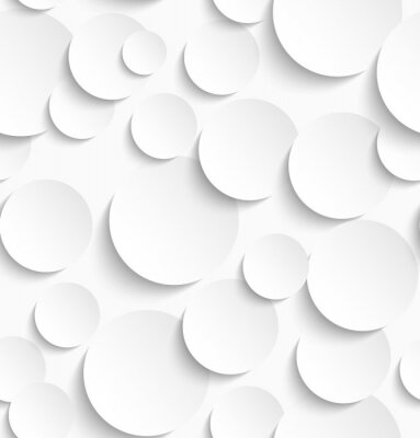 Tapete Seamless pattern of white circles with drop shadows