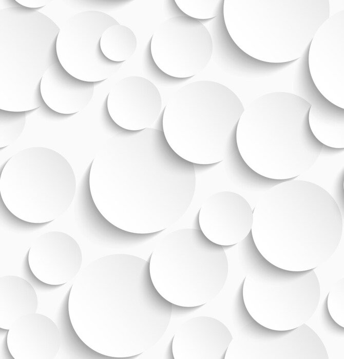 Tapete Seamless pattern of white circles with drop shadows