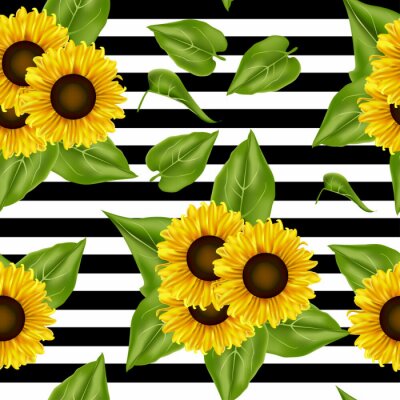 Tapete seamless pattern sunflowers background