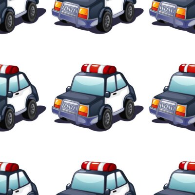 Tapete Seamless pattern tile cartoon with police car