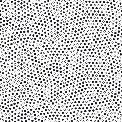 Tapete Seamless pattern with small black circles. Minimalist dots background. Black and white vector texture.