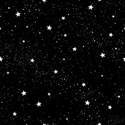 Tapete Seamless pattern with stars. Hand drawn stars texture. Night starry sky.