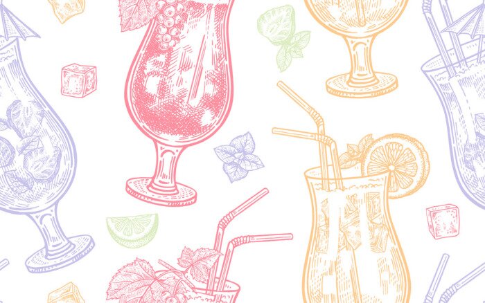 Tapete Seamless pattern with wine drinking.