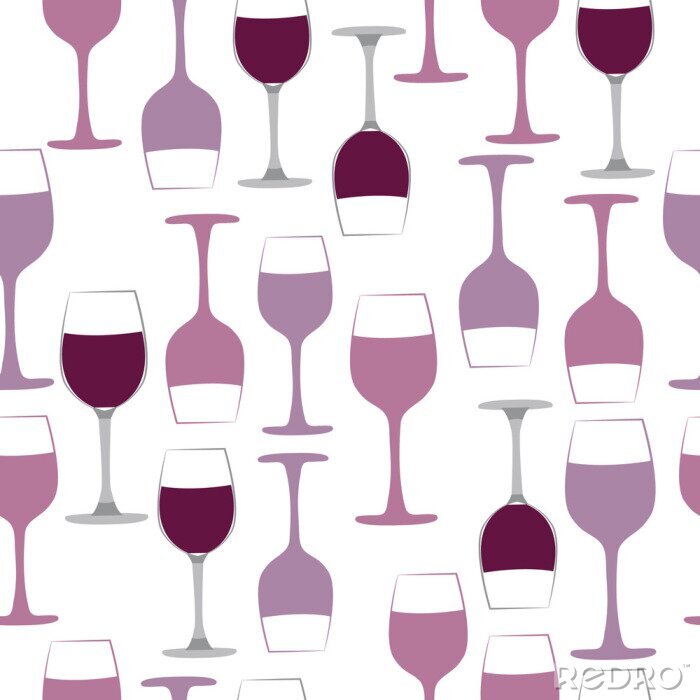 Tapete Seamless pattern with wine glass