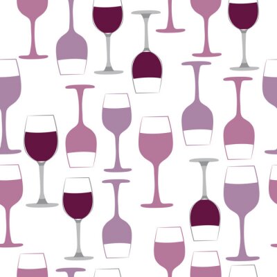 Tapete Seamless pattern with wine glass