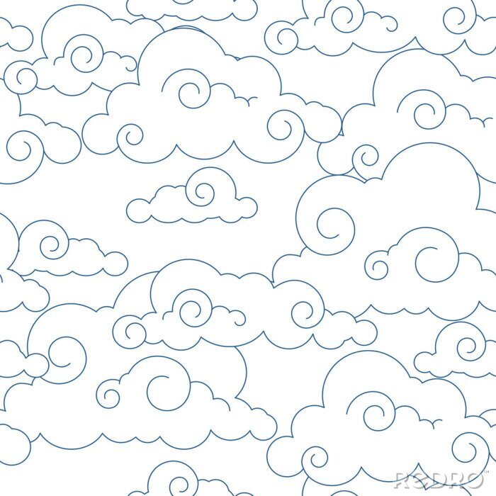Tapete Seamless stilisierten Wolken Muster