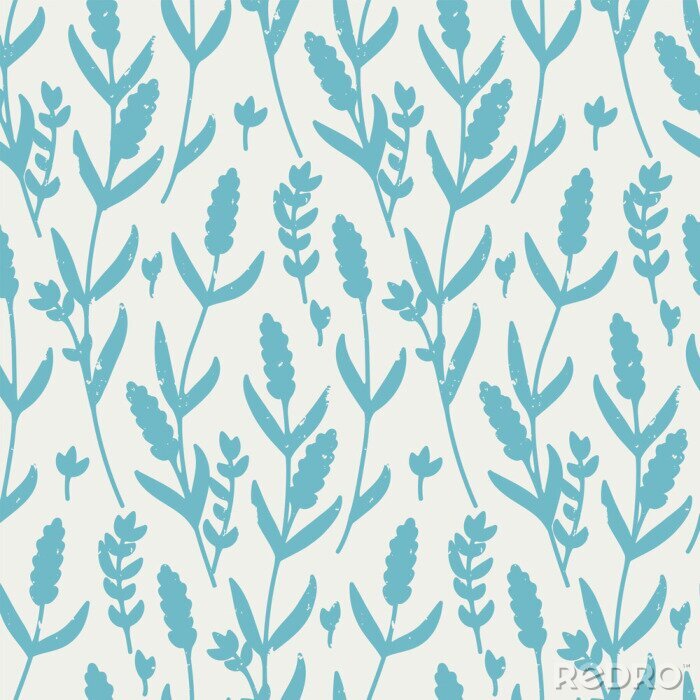 Tapete seamless vector retro pattern with contour lavender in blue