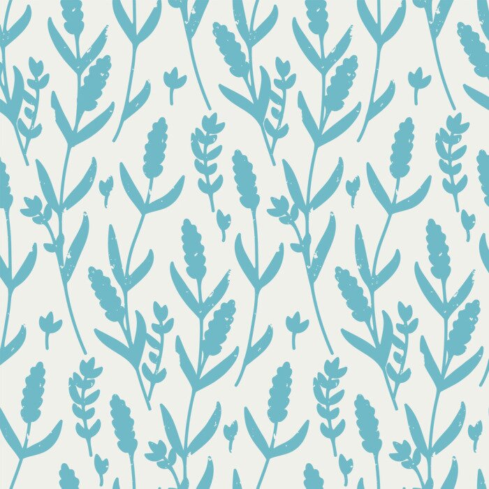 Tapete seamless vector retro pattern with contour lavender in blue