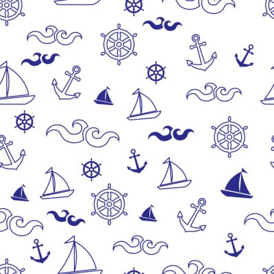 Tapete Segelbootwellen und Treibanker für Kinder