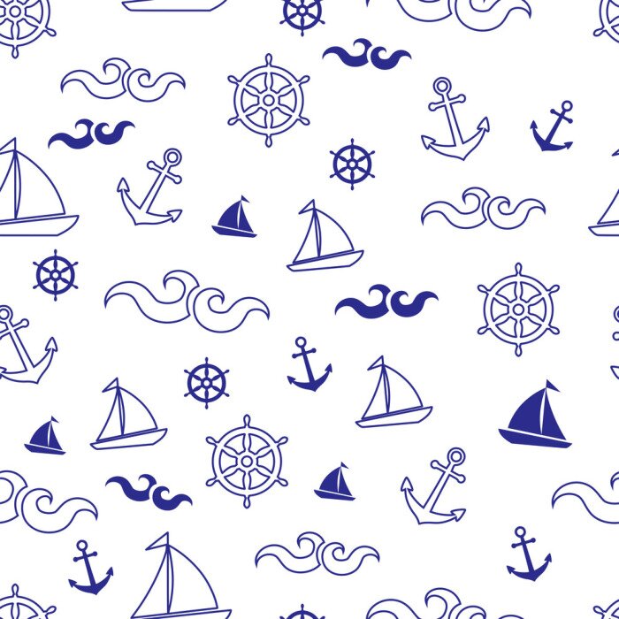 Tapete Segelbootwellen und Treibanker für Kinder