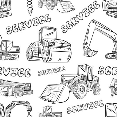 Tapete Service und technische Maschinen weiß