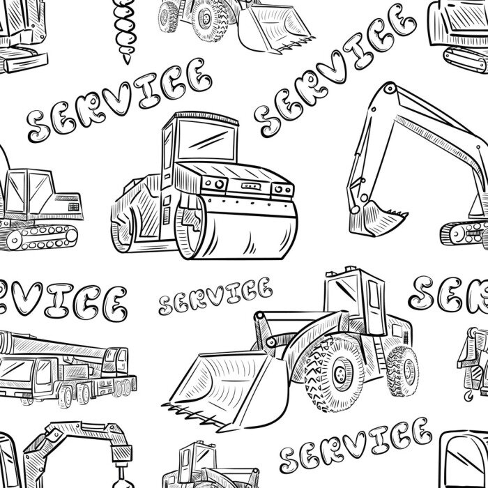 Tapete Service und technische Maschinen weiß