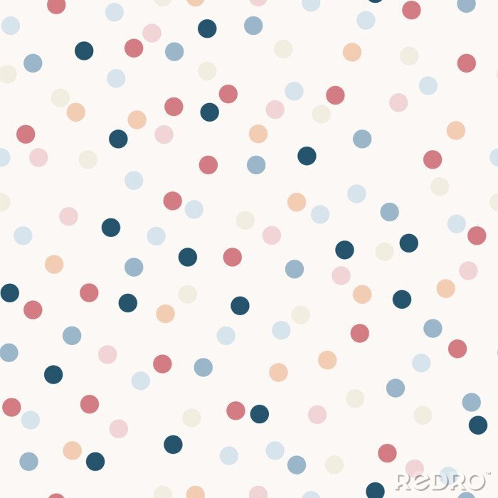 Tapete Simple modestly tinted falling confetti vector pattern, seamless repeat. Trendy vintage look. For party and holiday themed designs, wallpapers, cards, textiles, packing materials, scrapbooking etc.