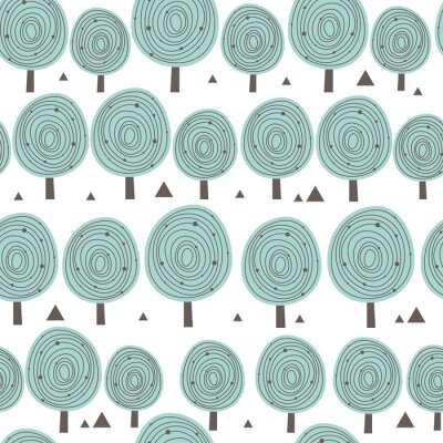 Tapete Skandinavien nahtlose Muster mit Silhouetten von Bäumen, dreieckige Formen. Und gefärbt blau für design - hintergrund