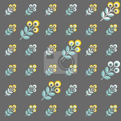 Tapete Skandinavische 70er Jahre Blumen