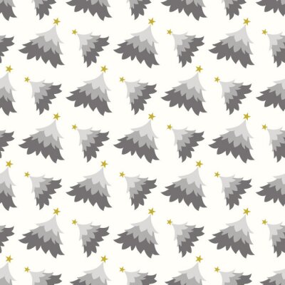 Tapete Skandinavische Bäume in Grau