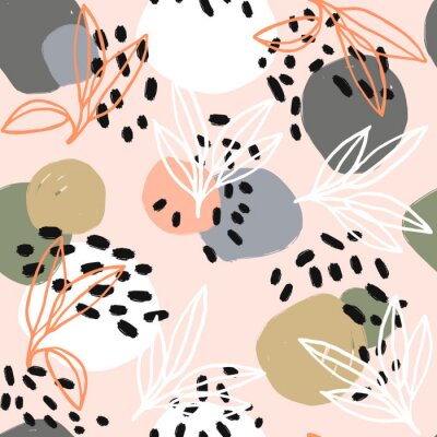 Tapete Skandinavisches modernes Design mit Blumen