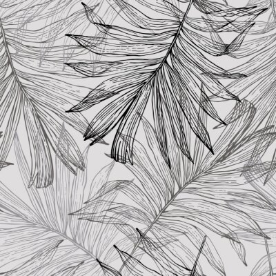Skizze von exotischen Palmblättern