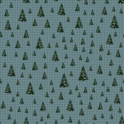 Tapete Skizzierter Wald auf einem gepunkteten Hintergrund