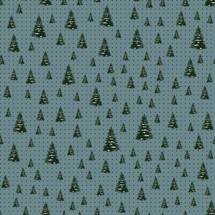 Tapete Skizzierter Wald auf einem gepunkteten Hintergrund