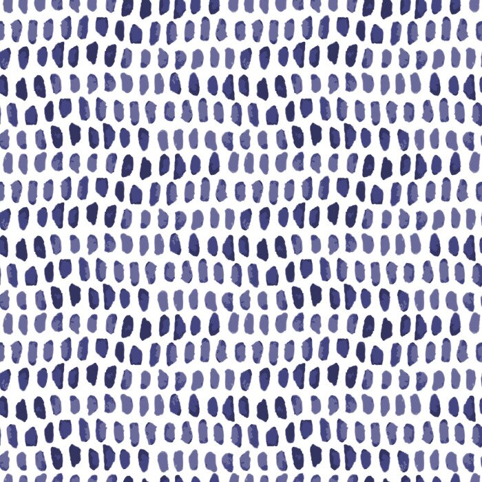 Tapete Small blue watercolor texture vector abstract seamless geometrical pattern on white background for fabric, wallpaper, scrapbooking projects or backgrounds.