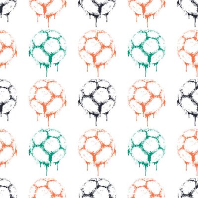 Tapete Soccer ball. Vector illustration of seamless pattern.