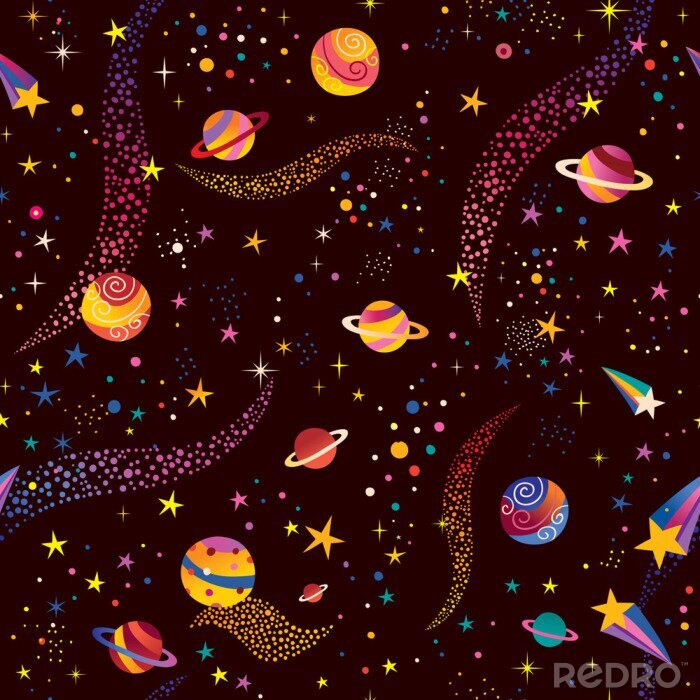 Tapete space cosmos seamless pattern