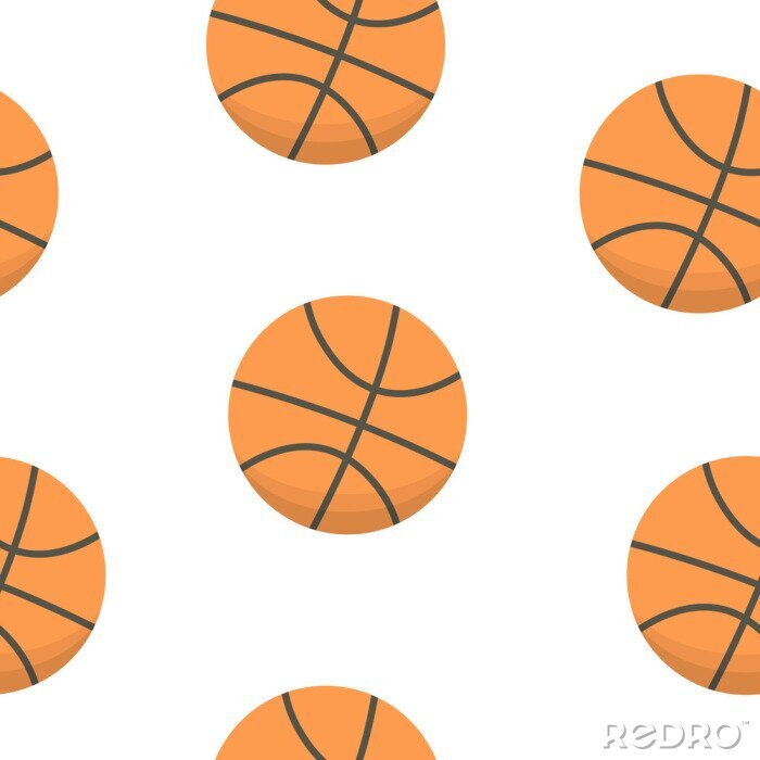 Tapete Sport background design. basketball balls vector pattern.
