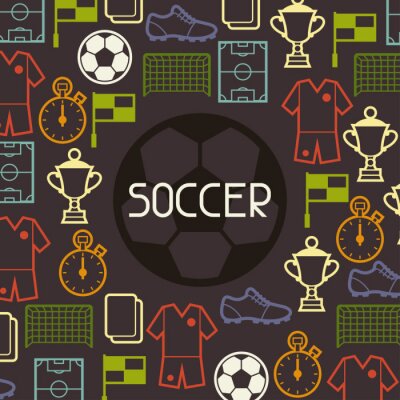 Sport-Hintergrund mit Fußball Fußball-Symbole.