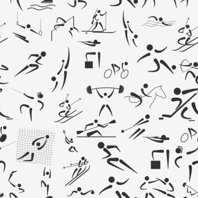 Tapete Sport nahtlose Muster. Flache Ausführung