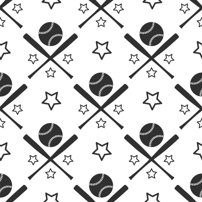 Tapete Sport nahtlose Muster. Monochromic Baseball Hintergrund Vektor-Illustration