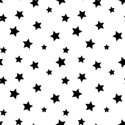 Stern nahtlose Muster. Schwarz-Weiß-Retro-Hintergrund. Chaotische Elemente. Zusammenfassung geometrische Form Textur. Wirkung des Himmels. Design-Vorlage für Tapeten, Verpackung, Stoff-, Textil- Vecto