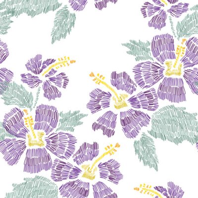 Tapete Stickerei floral nahtlose Muster