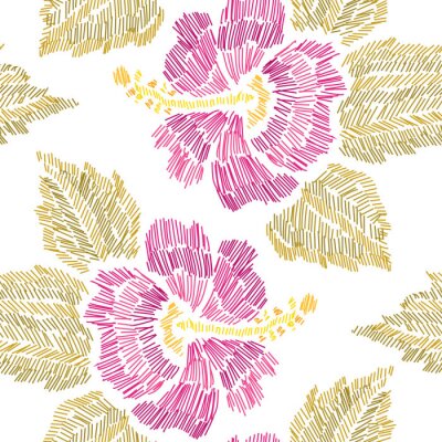 Tapete Stickerei floral nahtlose Muster