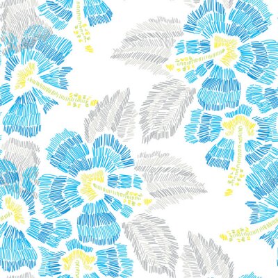 Tapete Stickerei floral nahtlose Muster