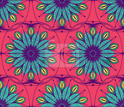 Tapete Stilisierte verzierte Blumen