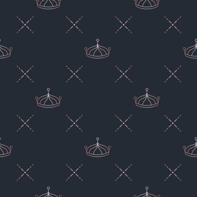 Tapete Stilvoller Glamour mit Krone und Brillanten