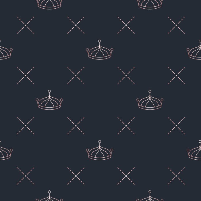 Tapete Stilvoller Glamour mit Krone und Brillanten