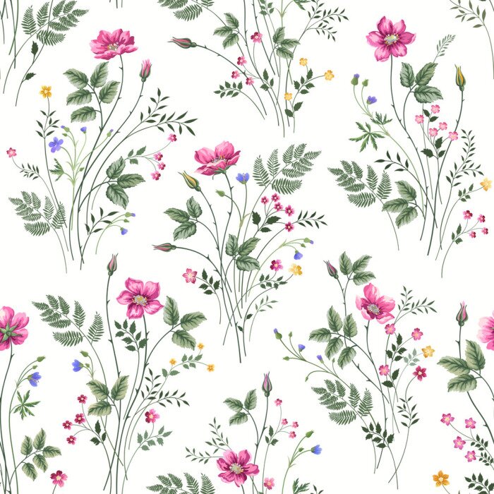 Tapete Sträuße aus Wildblumen