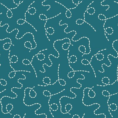 Tapete Striche auf türkisem Hintergrund