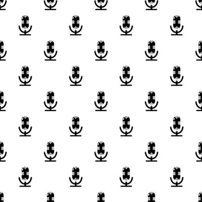 Tapete Studiomikrofon-Mustervektor nahtlos