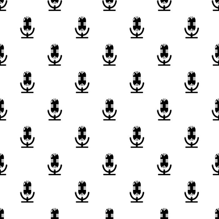 Tapete Studiomikrofon-Mustervektor nahtlos