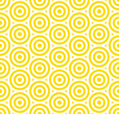 Tapete Summer background circle stripe pattern seamless yellow and white.