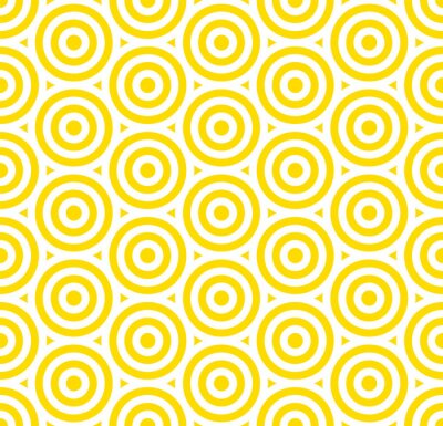 Tapete Summer background circle stripe pattern seamless yellow and white.