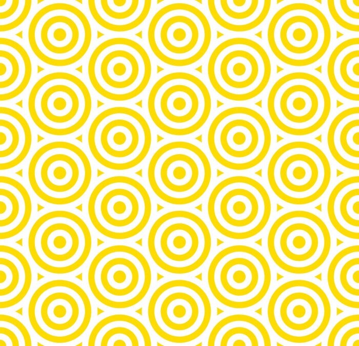 Tapete Summer background circle stripe pattern seamless yellow and white.