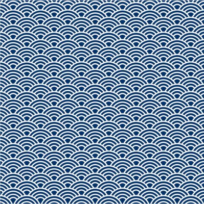 Tapete Symmetrische blaue Meereswellen