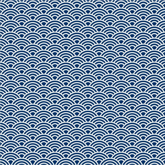 Tapete Symmetrische blaue Meereswellen