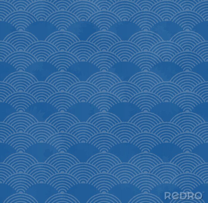 Tapete Symmetrische kleine japanische Wellen